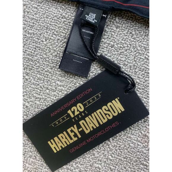 Harley Davidson Bandana Black 120th Anniversary Speedbird Graphic NWT Cotton - Picture 8 of 10